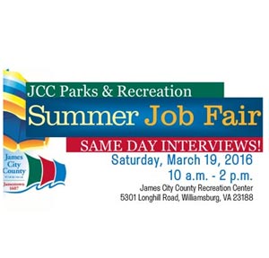 James City County Parks & Rec Job Fair – March 19