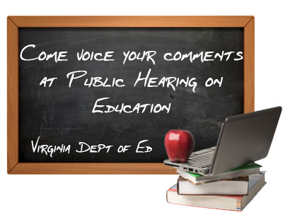 Have Ideas on Public Education? Public Comment welcome at Public Hearing in Williamsburg Tue July 19th at LHS