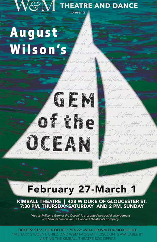 Win 2 tickets to Gem of the Ocean performed by W&M Theatre & Dance (Contest Over)