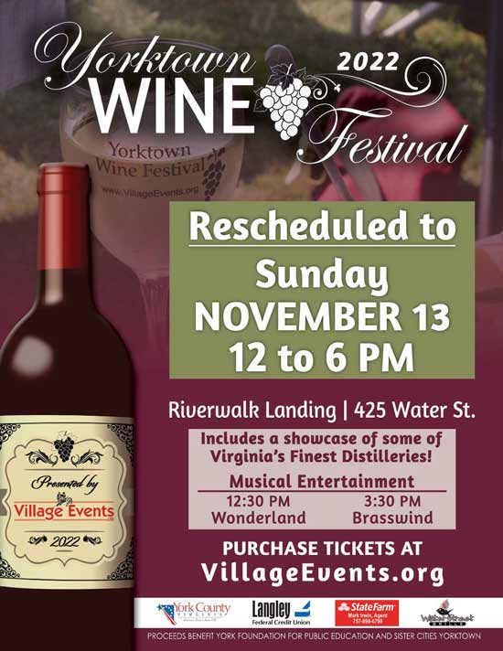 Yorktown Wine Festival November 13, 2022 Williamsburg Families