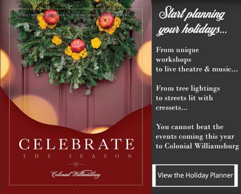 holiday planner colonial williamsburg