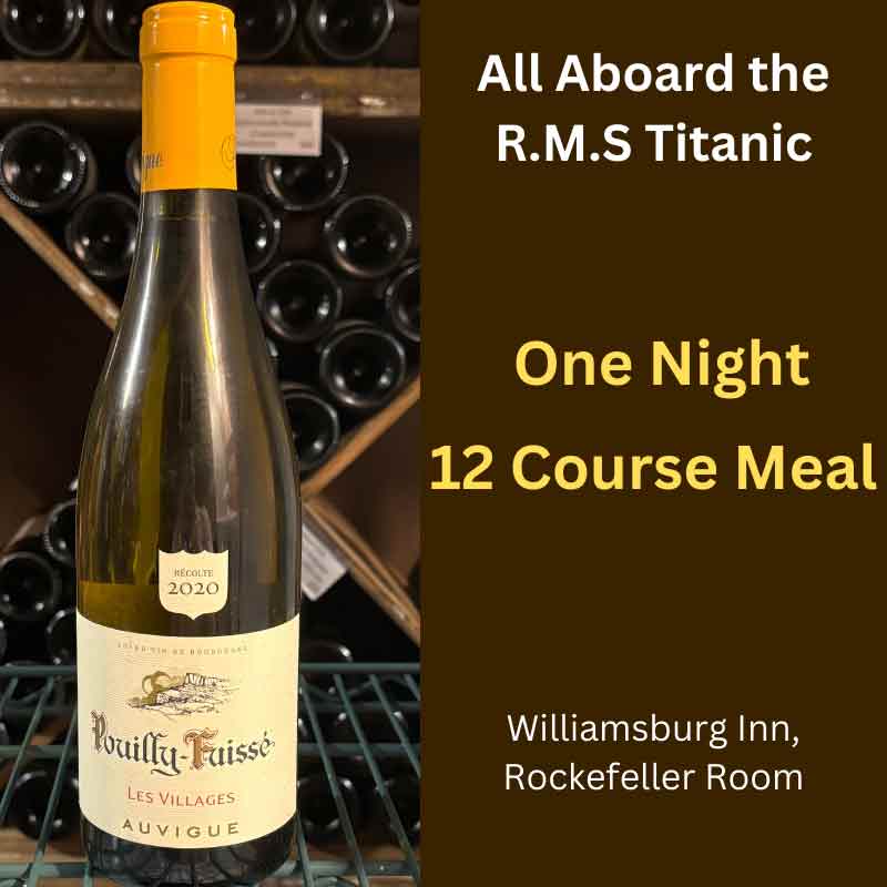 Enjoy The Last 1st Class 12 Course Meal On The R M S Titanic   RMS Titanic Dinner Williamsburg Inn 