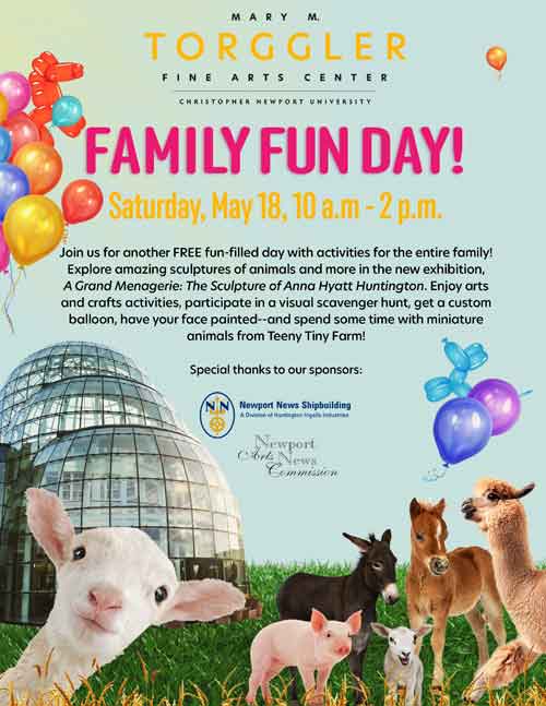 Family Fun Day at the Torggler Fine Arts Center Saturday, May 18