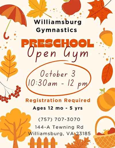 Open Gyms at Williamsburg Gymnastics