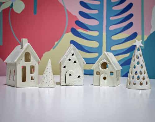 clay houses at Paint on Pottery too